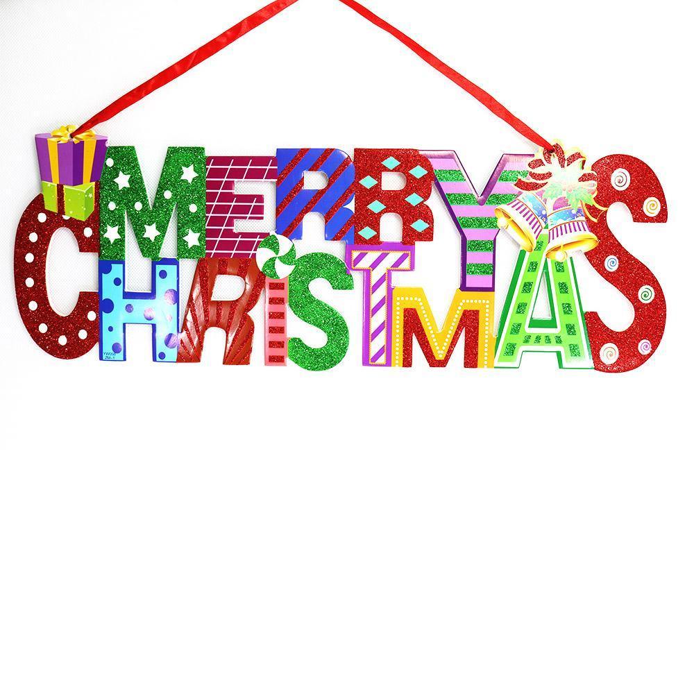Merry Christmas Foam Door Hanger 32 cm /  Q-954 - Karout Online -Karout Online Shopping In lebanon - Karout Express Delivery 