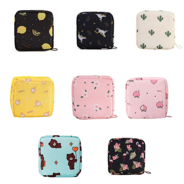 Nylon Sanitary Napkin Storage Bags Sanitary Napkin Period Bag Zipper School Pouch for Teen Girls Women
