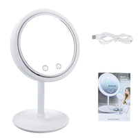 Makeup Mirror with LED Light 5X Magnification Mirror Built-In Fan - Karout Online -Karout Online Shopping In lebanon - Karout Express Delivery 