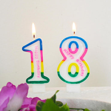 Birthday-Glitter Big Numbers Candle / I-117 Birthday & Party Supplies