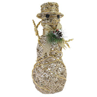 Christmas Gold Glittery Light Up Snow Man 45 cm.