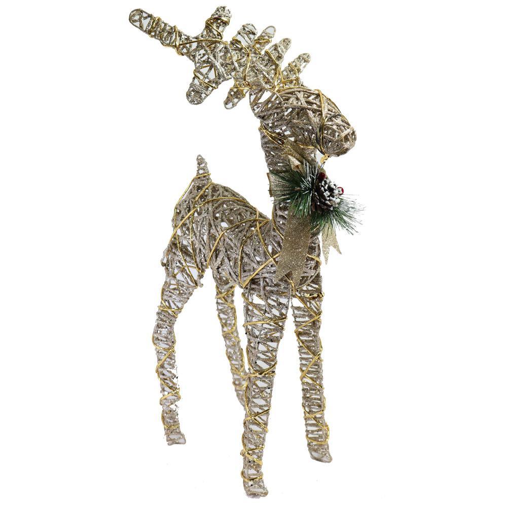Christmas Gold Glittery Light Up Gazelle 50 cm.