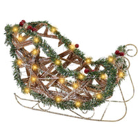 Rattan Light UP Sleigh 23 CM (20 Lamps).