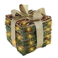 Rattan Light Up Gift Box 20 cm ( 20 Lamps).