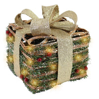 Rattan Light Up Gift Box 15 cm ( 10 Lamps).