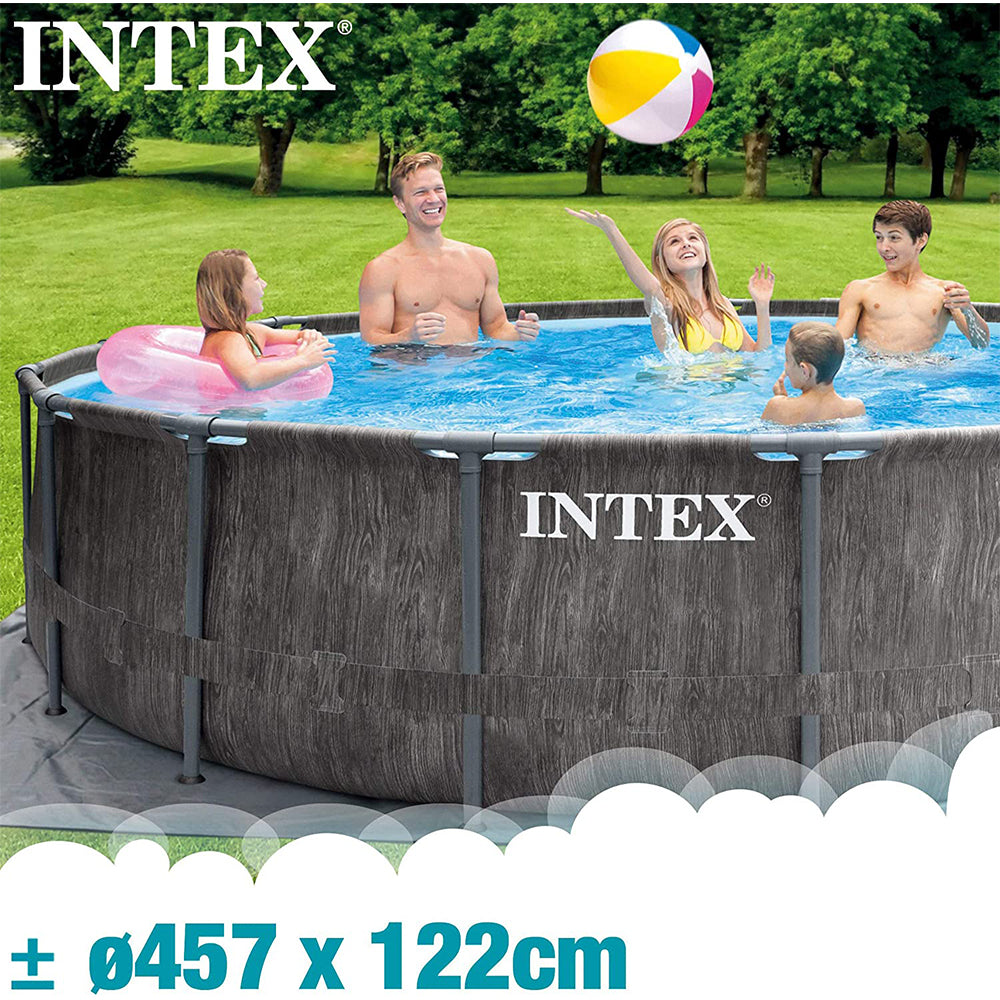 (NET)Intex Round Grey Baltic swimming pool 4.57 x 1.22 m