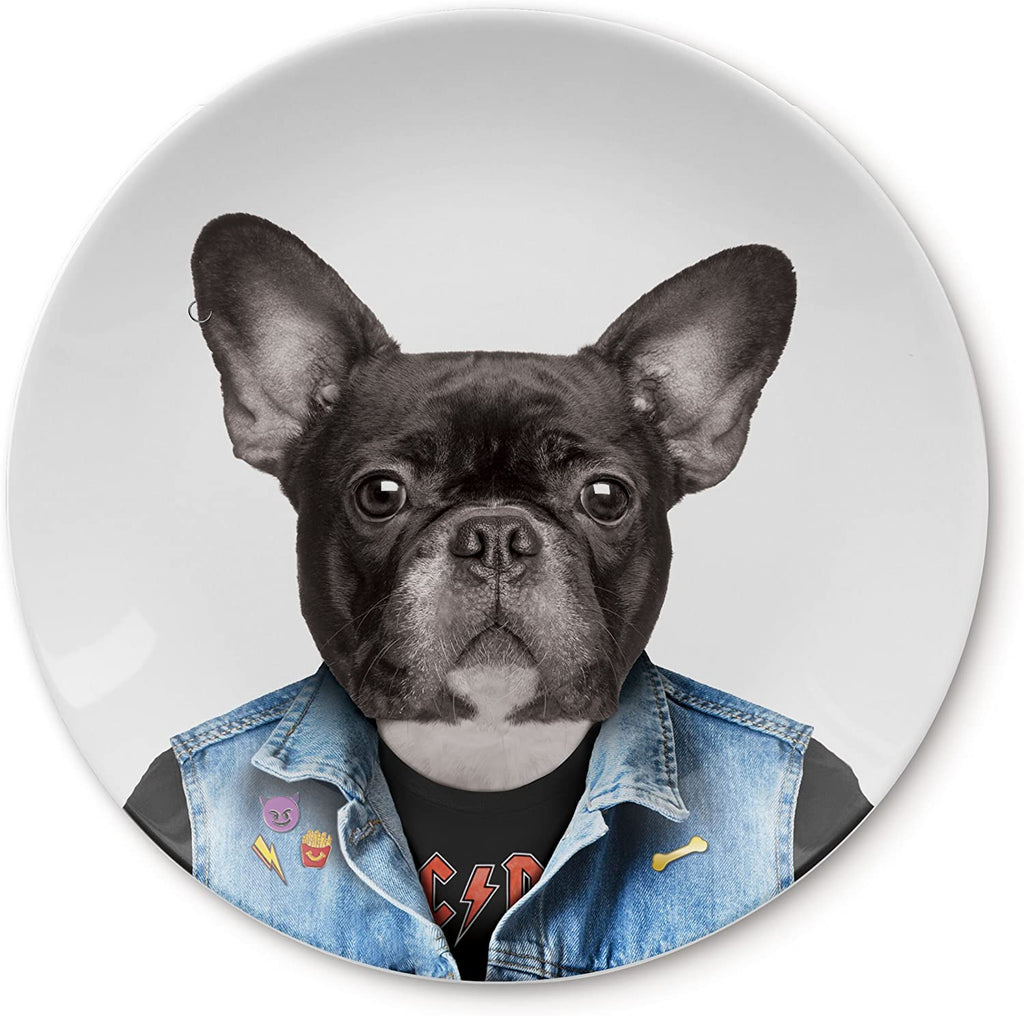 Mustard Ceramic Dinner Plate Dog 23 cm