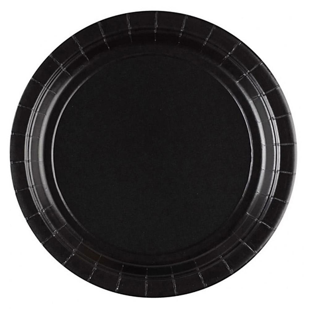 Party Supplies - Colorful Paper Plate (23 Cm) 10Pcs Black Birthday & Party Supplies