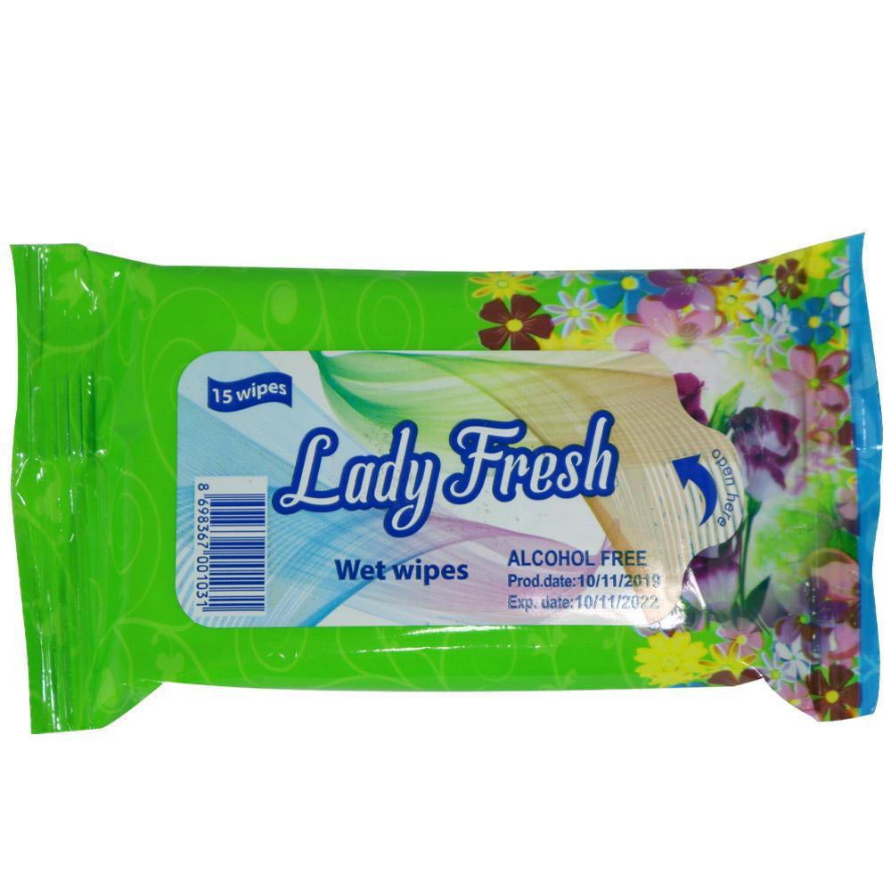 Lady Fresh Wet Wipes 15 Pcs Personal Care