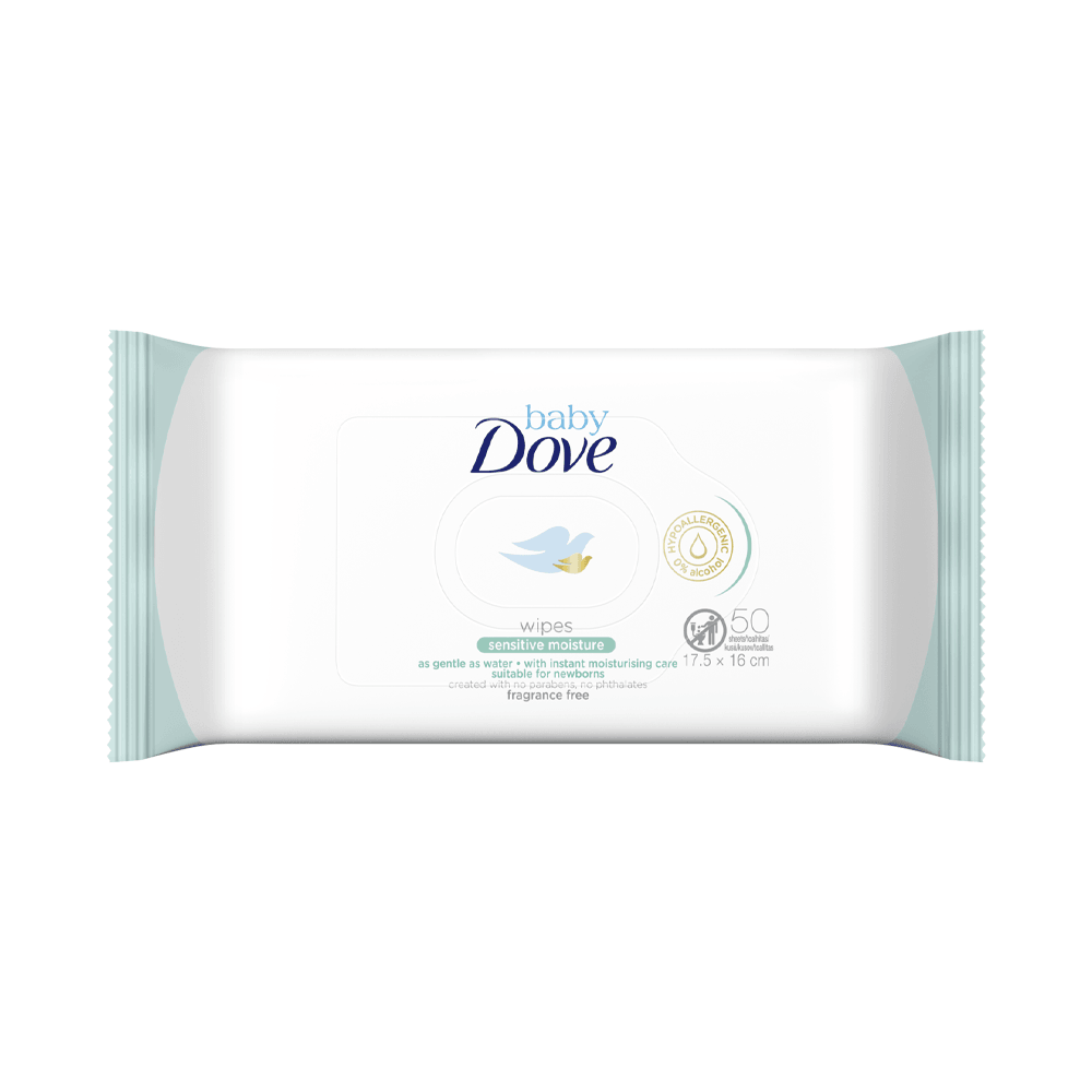 Baby Dove Sensitive Moisture Fragrance-Free Wipes.