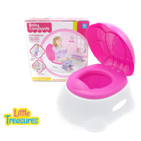 Little Treasures Pink Baby 1-2-3 Teach Me Potty Trainer & Step Stool for Ages 3 Months and Up.
