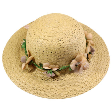 Straw Flower Designed Hat / E-241 - Karout Online -Karout Online Shopping In lebanon - Karout Express Delivery 