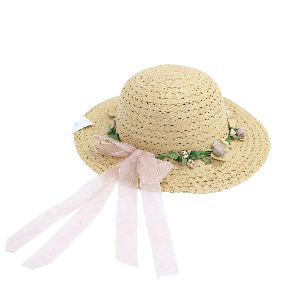 Straw Flower Designed Hat.