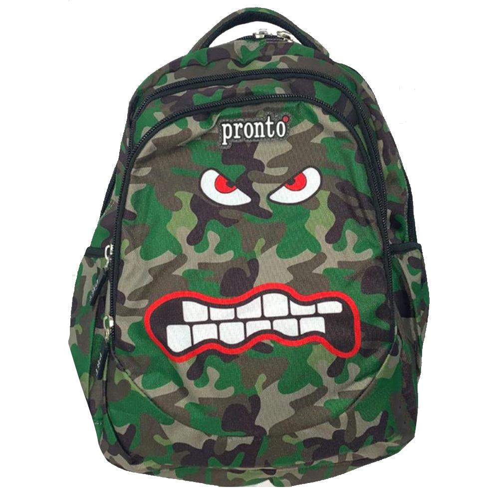 Pronto 18 Inch School Bag Army 1 Piece - Karout Online -Karout Online Shopping In lebanon - Karout Express Delivery 