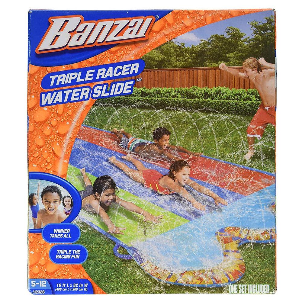 Banzai Triple Racer 16 Ft Water Slide with 3 bodyboards included - Karout Online -Karout Online Shopping In lebanon - Karout Express Delivery 