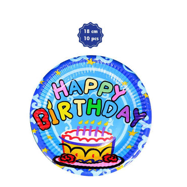 Happy Birthday- Paper Plates 18 cm (10 pcs).