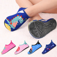 Kids Slippers Quick Dry Kids Water Swimming Shoes with Heel Child Water Socks Cartoon