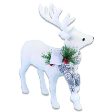 Christmas Foam Standing Gazelle With Grey Scarf.