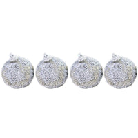 Christmas Sprinkle Silver Balls 6 cm Tree Decoration Set (4 Pcs) - Karout Online -Karout Online Shopping In lebanon - Karout Express Delivery 