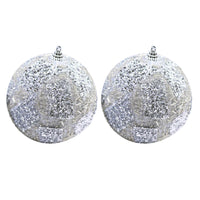 Christmas Silver Balls Set Of 2 Pcs