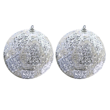 Christmas Silver Balls Set Of 2 Pcs
