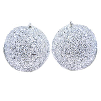 Christmas Silver Ball 10 cm Tree Decoration Set (2 pcs) - Karout Online -Karout Online Shopping In lebanon - Karout Express Delivery 