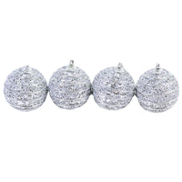 Christmas Silver 6 cm Tree Decoration Set 4 pcs