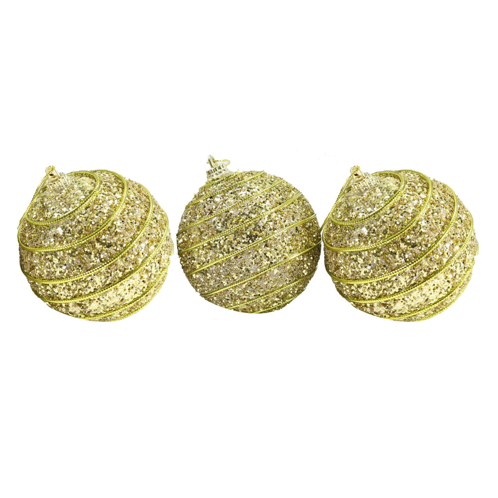 Christmas Gold Balls Set Of 3 Pcs