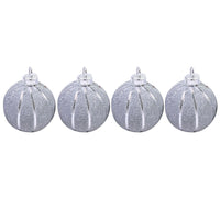 Christmas Silver 6 cm Tree Decoration Set 4 pcs
