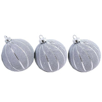 Christmas Silver 8 cm Balls Tree Decoration Set (3 Pcs) - Karout Online -Karout Online Shopping In lebanon - Karout Express Delivery 