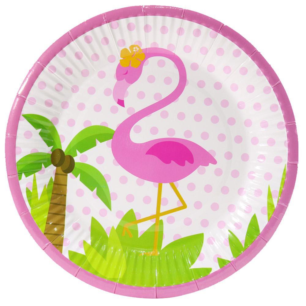 Flamingo Paper Plate (18Cm) 10 Pcs Ab-32 Birthday & Party Supplies