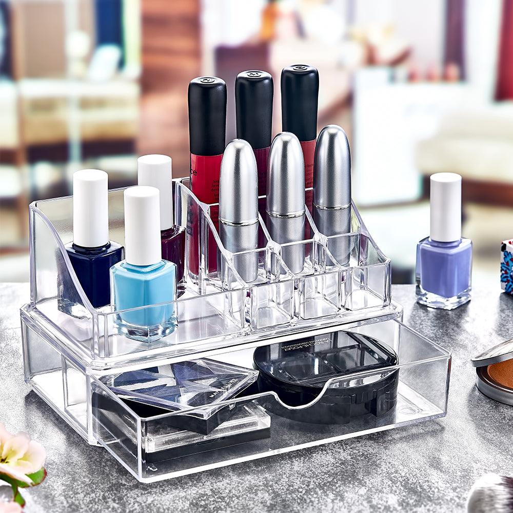 Beehome Plexi Piramit Cosmetic Organizer With Drawer - Karout Online -Karout Online Shopping In lebanon - Karout Express Delivery 