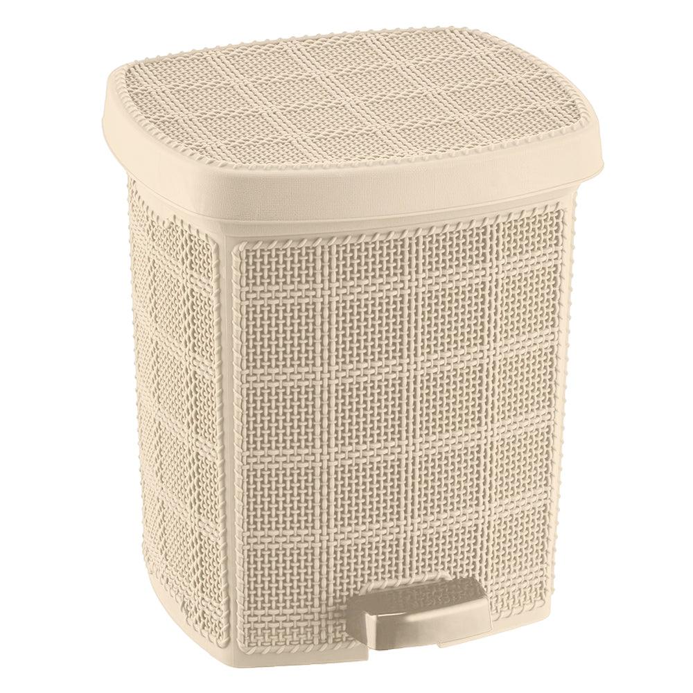 Beehome Jute Dustbin with Pedal 6L - Karout Online -Karout Online Shopping In lebanon - Karout Express Delivery 