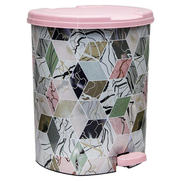 Asude Patterned Waste Bin With Pedal Large 22 Liters - Karout Online -Karout Online Shopping In lebanon - Karout Express Delivery 
