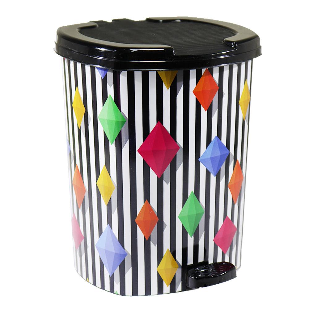 Asude Patterned Waste Bin With Pedal Medium 13 liters - Karout Online -Karout Online Shopping In lebanon - Karout Express Delivery 