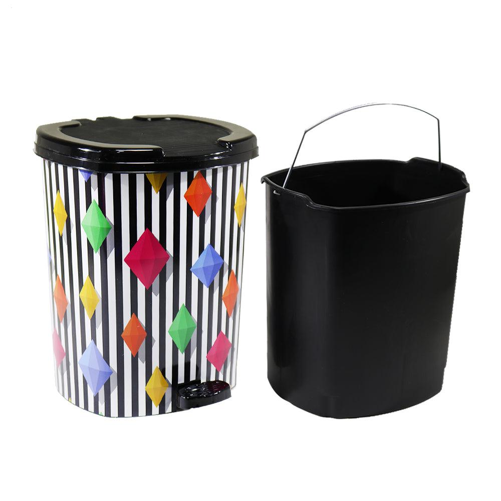 Asude Patterned Waste Bin With Pedal Large 22 Liters - Karout Online -Karout Online Shopping In lebanon - Karout Express Delivery 