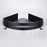 **(NET)**Bathroom Shelf Organizer Shower Storage Rack Black Corner Shelves Aluminum