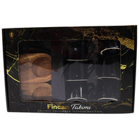 Porcelain Coffee Cups with wood Saucers Set ( 12 Pcs) - Karout Online -Karout Online Shopping In lebanon - Karout Express Delivery 