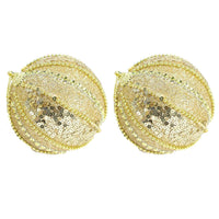 Christmas Gold 10 cm Ball Tree Decoration Set (2 pcs) - Karout Online -Karout Online Shopping In lebanon - Karout Express Delivery 