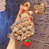 Jogger Game Machine Keychain Creative Cartoon Kawaii Schoolbag Keychain Cute Anti-Stress Toys Accessories / 3580 / KN-357 / 3578
