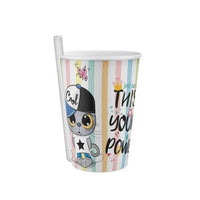 Titiz Plastik Yummy Straw Cup AP-9124/ 400ml - 14oz - Karout Online -Karout Online Shopping In lebanon - Karout Express Delivery 