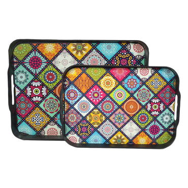 Plastic Decorative tray Set of 2 pcs - Karout Online -Karout Online Shopping In lebanon - Karout Express Delivery 