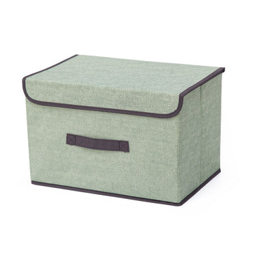 (NET) Cotton Linen Small Storage Box With Cap Clothes Socks Toys Organizer