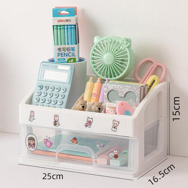 **(NET)**Cute Multi-storey Drawer Desktop Organizer Desk Storage Box