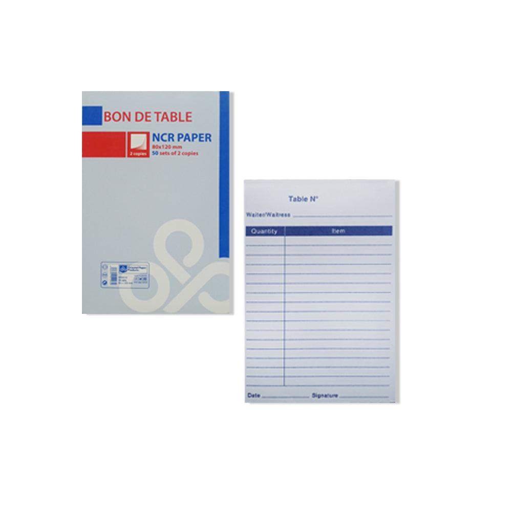 Opp Bon De Table Duplicate Book 50 x 2 copies 8 x 12 cm - Karout Online -Karout Online Shopping In lebanon - Karout Express Delivery 