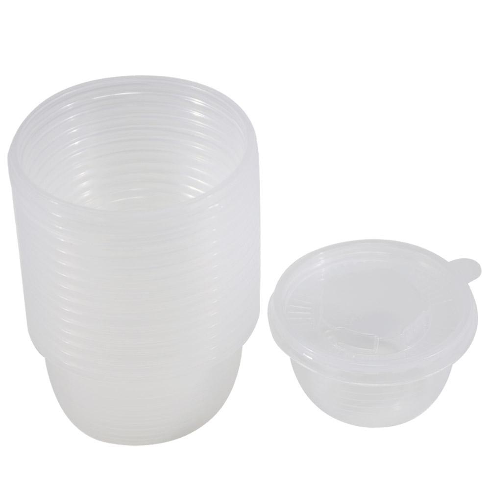 Transparent Jelly Cups With Cover (50 Pcs) Cleaning & Household