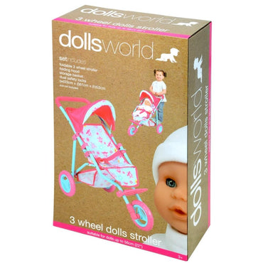 Dolls World 3-Wheel Dolls Stroller 61 x 53 x 33 cm - Karout Online -Karout Online Shopping In lebanon - Karout Express Delivery 