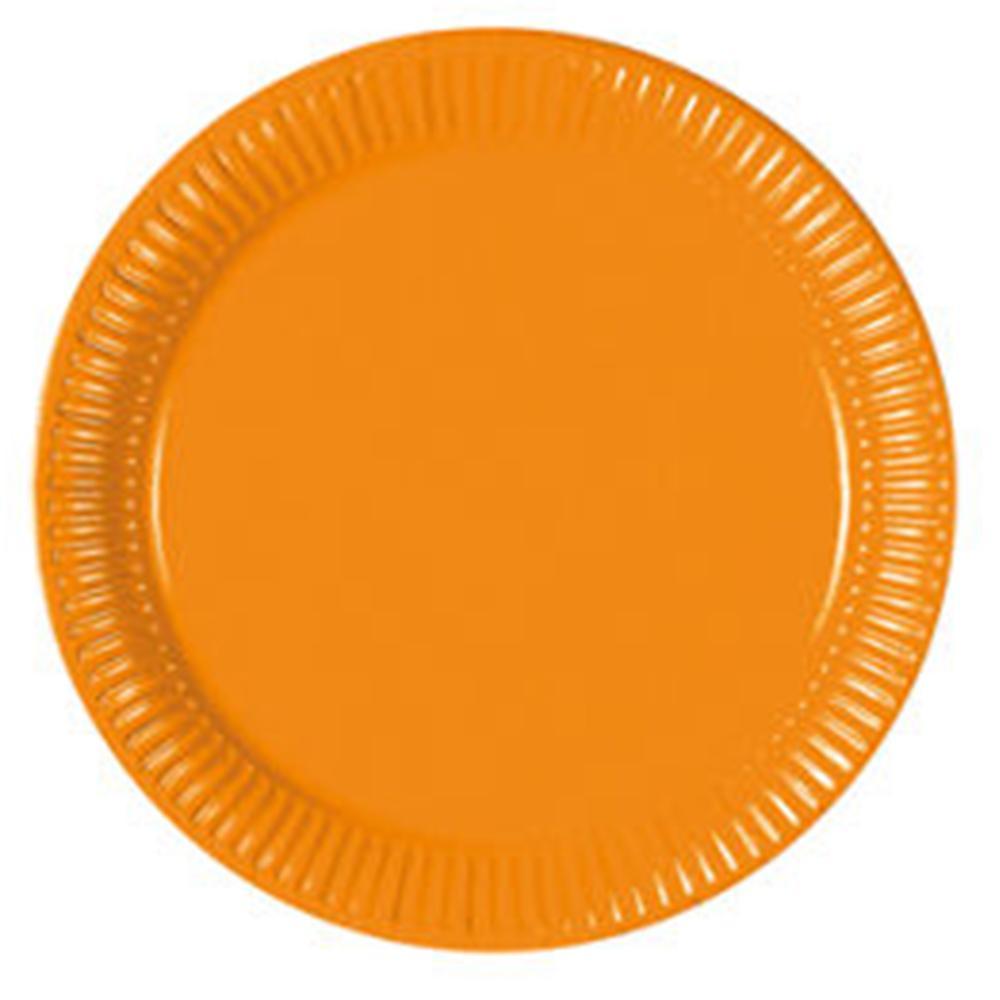 Party Supplies - Colorful Paper Plate (23 Cm) 10Pcs Orange Birthday & Party Supplies