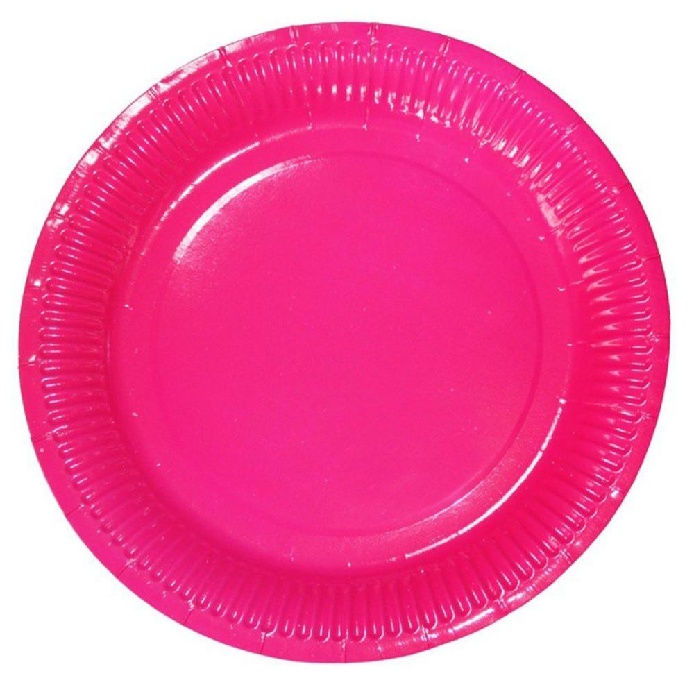 Party Supplies - Colorful Paper Plate (23 Cm) 10Pcs Fuchsia Birthday & Party Supplies