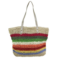 Multi Color Straw Beach Bag / E-561 - Karout Online -Karout Online Shopping In lebanon - Karout Express Delivery 